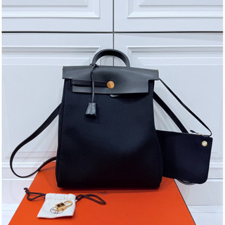 Hermes 愛馬仕 herbag a dos Zip retourne 黑色 後背包 雙肩包 肩背包 手提包