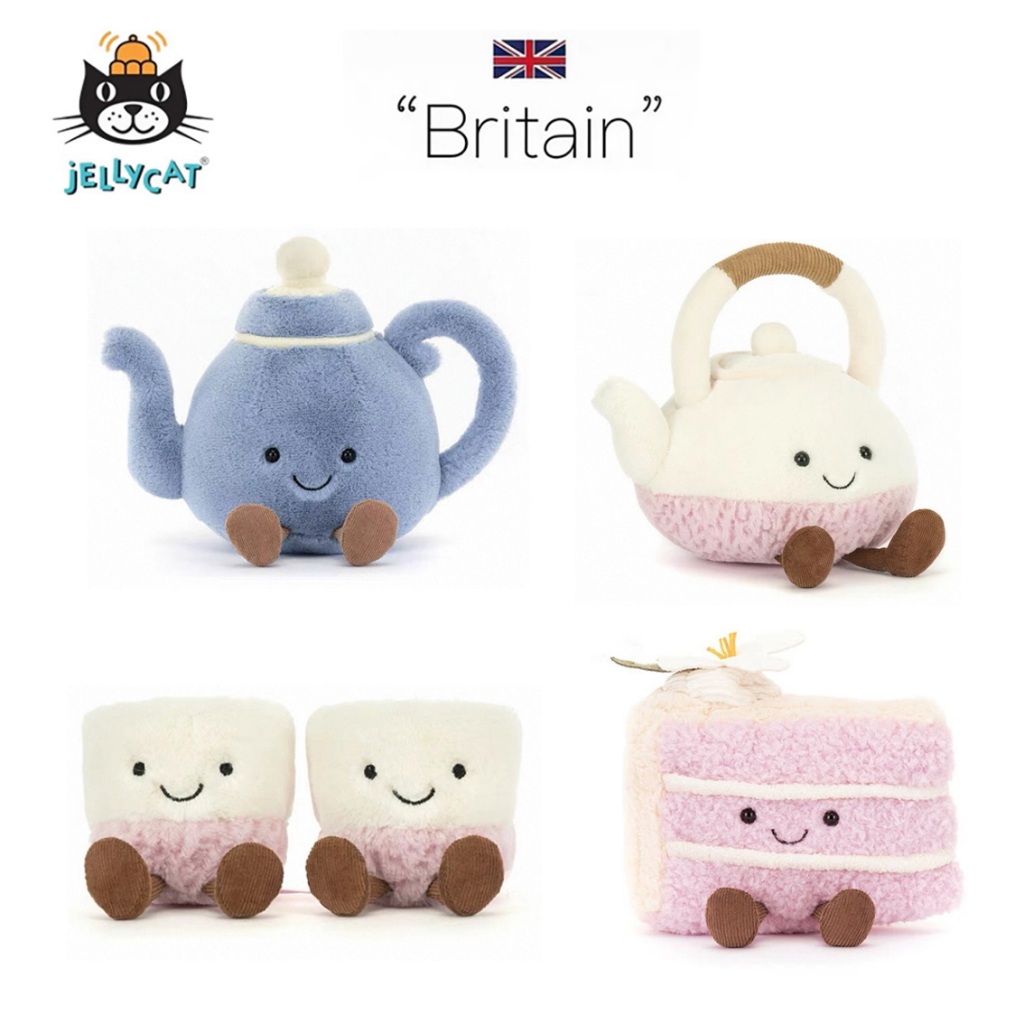 【附防塵袋】🔥🇬🇧安撫玩偶 趣味物品系列 緹蒂亞茶壺 咕咕與嚕嚕茶杯 可愛 創意 茶壺水杯 毛絨公仔 安撫娃娃 交換禮物