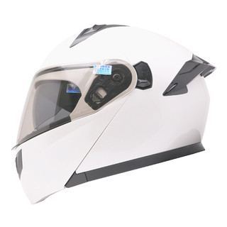 EVO CA-888 雙鏡可樂帽 素色 珍珠白 內墨鏡 耳機槽 眼鏡溝 金屬齒排扣 全可拆洗 安全帽 全罩