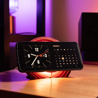 [優選品]MagSafe發光底座 氛圍燈座 iPhone＋Apple Watch磁吸支架 LED夜燈桌面擺件