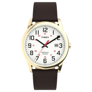 【TIMEX】天美時 Easy Reader 38 毫米 經典簡約 皮革錶帶手錶 金 TXTW2Y12700