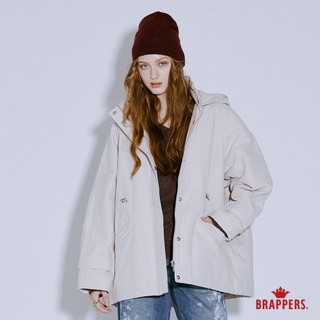 BRAPPERS 女款 防潑水連帽抽繩外套-粉卡其