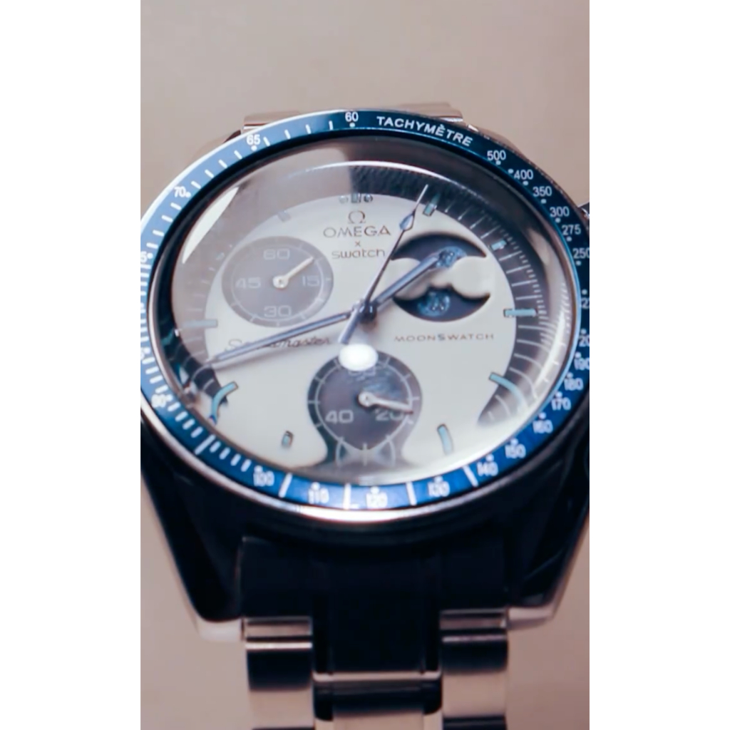 OMEGA X Swatch Blue Supermoon 藍月 手錶 金屬錶框＋007米蘭錶帶
