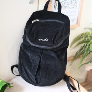 轉賣二手[EMIS] CORDUROY ZIP AROUND BACKPACK黑色 (後背包)