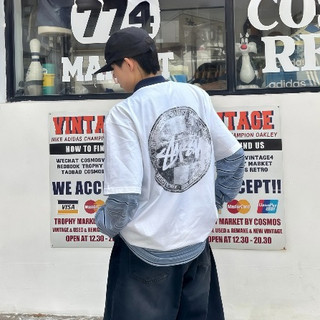 多色可選 Stussy Dot Stamp Tee 蓋章郵戳logo 印章 美式復古短T 圓領T恤 短袖 男女同款