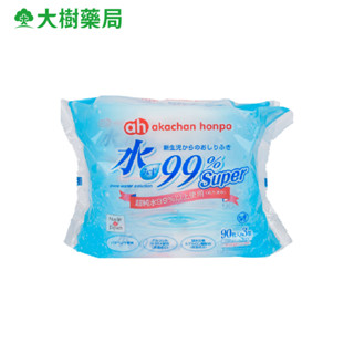 akachan honpo 阿卡將本舖 水99% Super 新生兒屁屁濕紙巾 一般型 90張×3包入 大樹