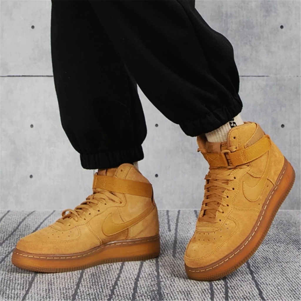 Nike Air Force 1 絨面革 Wheat 中幫板鞋 男女同款 小麥色 DJ9158-200