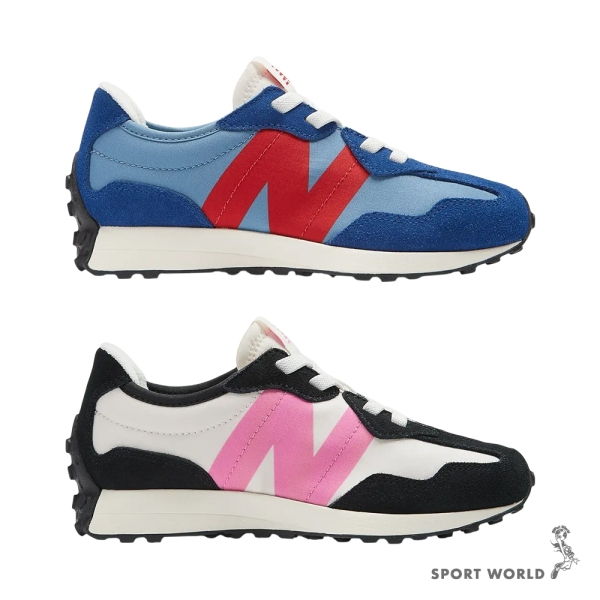 New Balance 327 休閒鞋 中童 麂皮 藍紅/黑粉【運動世界】PH327VD-W/PH327VL-W