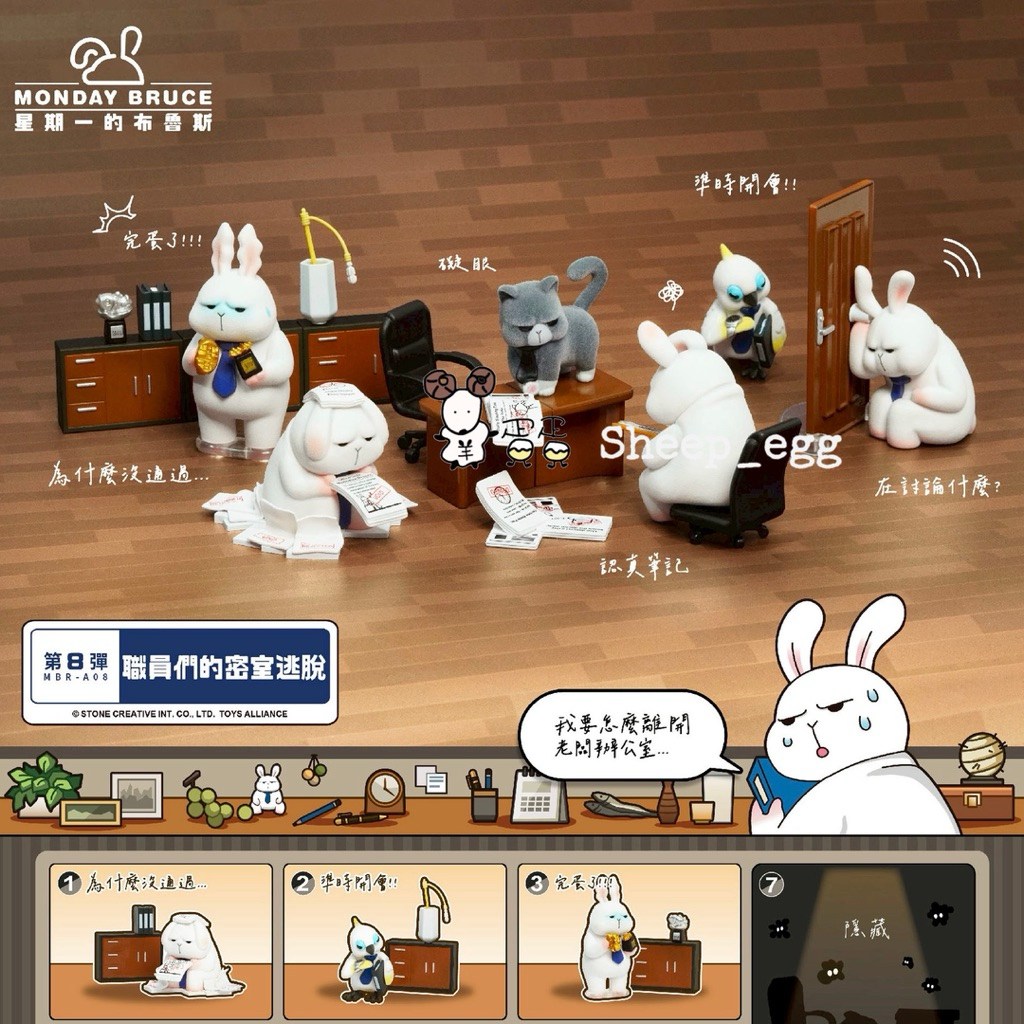 『現貨』羊蛋蛋 盒玩 正版 星期一的布魯斯 布魯斯 職員們的密室逃脫 職員 逃脫 場景 經典 第八彈 盲盒
