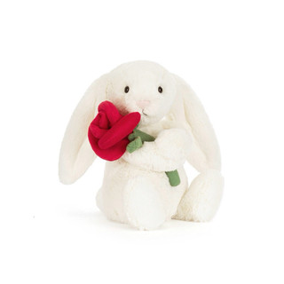 🇬🇧英國官網正品代購✈️ Jellycat Cream Bunny With Rose 情人節限定 抱玫瑰兔兔 現貨