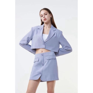 全新 現貨 SISJEANS 百貨專櫃品牌 暮紫色墊肩短版西裝外套+短裙 西裝外套 現貨快速出貨🚚 594 894