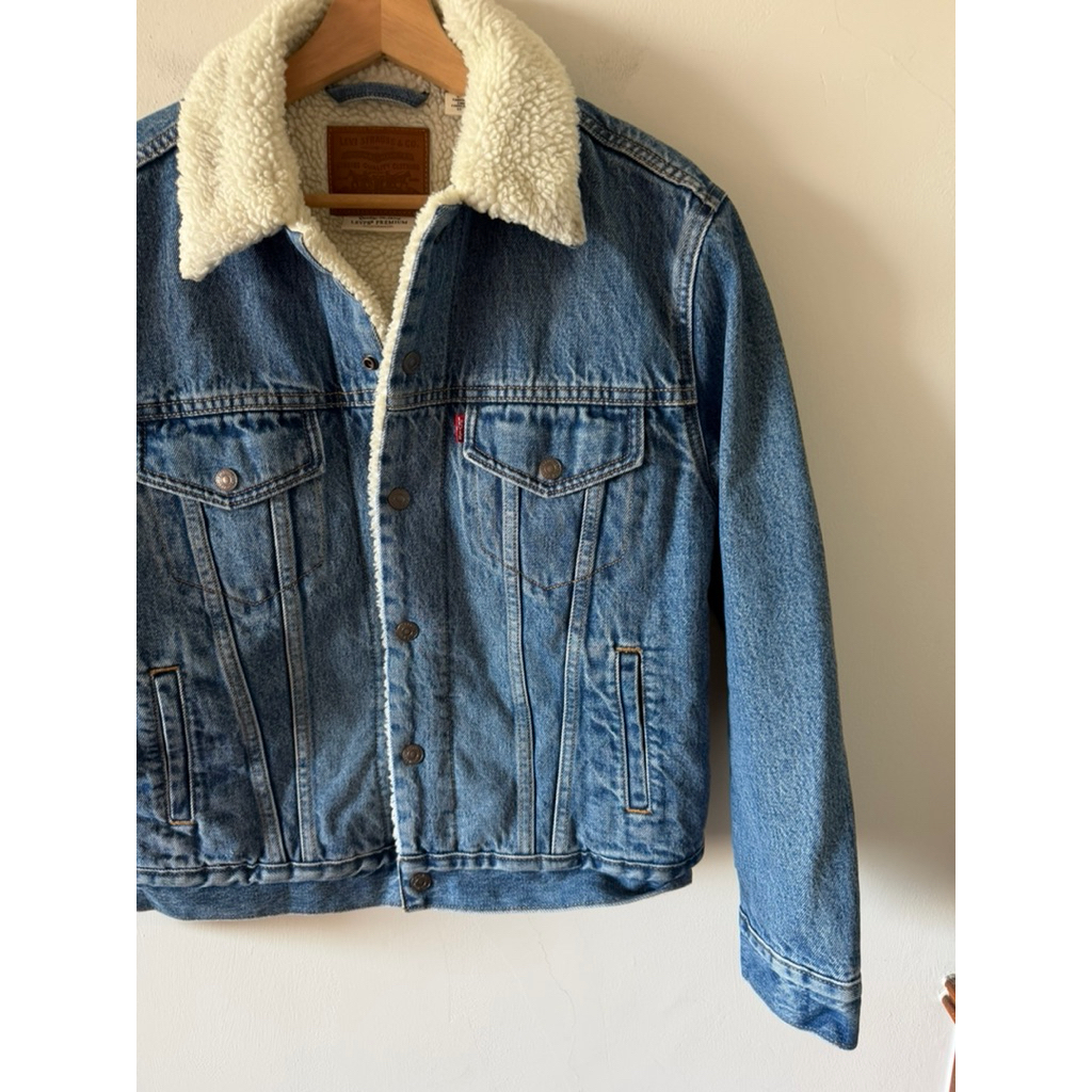 正品 Levis QQ毛 刷毛 藍牛仔外套🤠S號