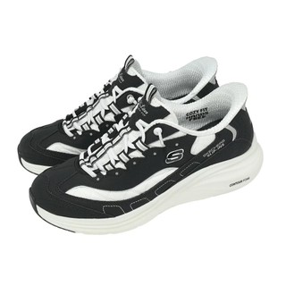 2512-SKECHERS 女休閒健走 黑白 皮革拼接 瞬穿款 CONTOUR FOAM(150412BKW)