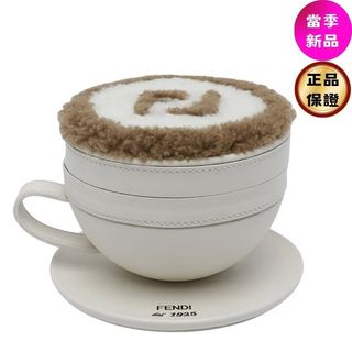 Fendi 7AS402 卡布奇諾造型零錢包吊飾 拿鐵咖啡色