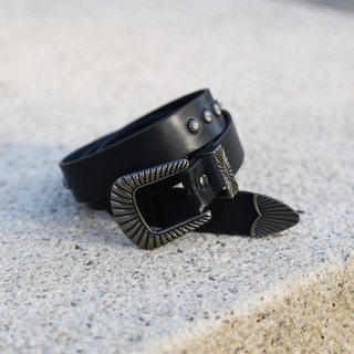 【QUEST】現貨 QUEST Vintage Leather Belt 純牛皮 真皮 復古 鉚釘 皮帶