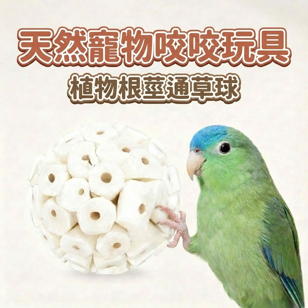 ｜現貨24hr快速出貨｜大顆最划算5-6cm 通草球 索拉球 鸚鵡解悶玩具 啃咬玩耍鳥玩具 天然磨嘴 太平洋牡丹虎皮玄鳳