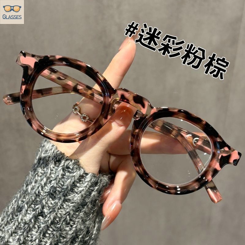 現貨老花眼鏡 高清粗框文藝櫻桃紅框老花鏡 可配濾藍光有度數老花護目眼鏡鏡框架 預購亮黑框/玳瑁/豹紋/紅藍/粉茶