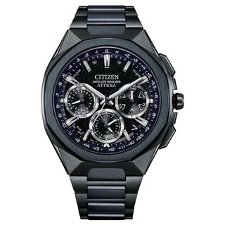 CITIZEN 星辰錶 CC4106-74E ATTESA 鈦金屬GPS衛星對時光動能時尚腕錶 黑 44mm