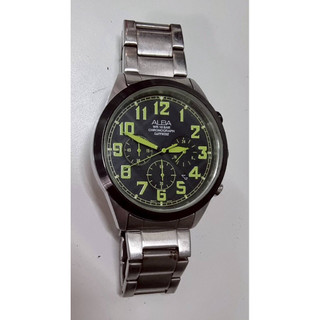 二手Seiko Alba Chronograph Quartz Watch New Battery (AT3595X1)