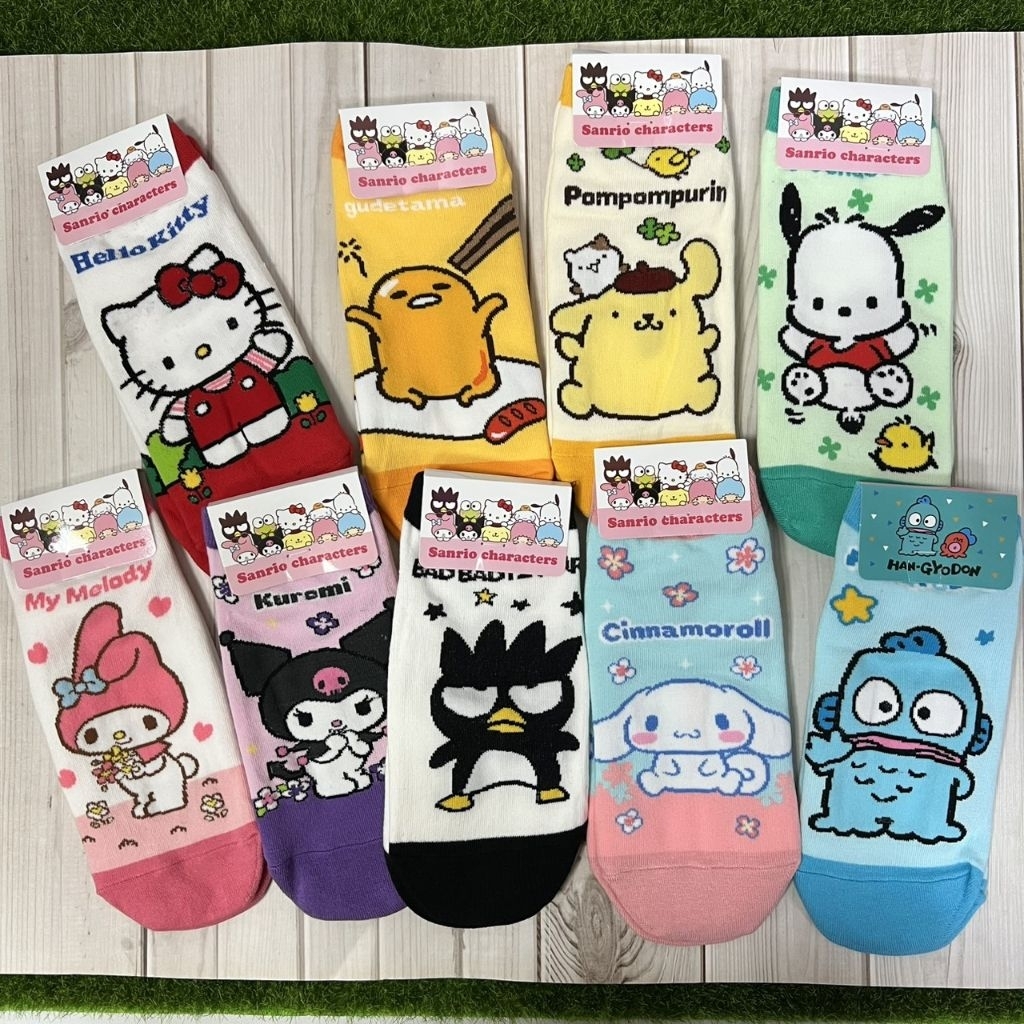 A33-319 韓國襪#Hello kitty#美樂蒂#布丁狗#大耳狗#蛋黃哥#帕恰狗#醜魚#庫洛米#酷企鵝