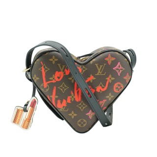 Louis Vuitton Sac Coeur 愛心字樣帆布斜背包(M45890-咖)