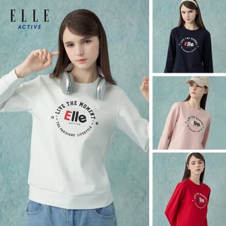 【ELLE ACTIVE】女款 創意字母印花大學T恤 (EA25A1W1404)