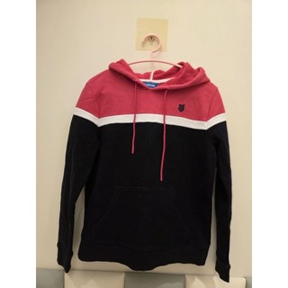 二手 儲存良好（購自專櫃K SWISS）休閒跳色帽T 整件內刷毛 尺寸S