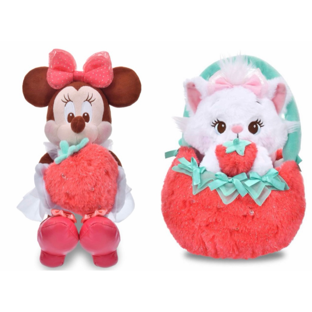 【預購】日本 迪士尼商店  草莓 米妮 瑪麗貓  絨毛 玩偶  草莓米妮 草莓瑪麗貓GLOSSY FRUITS