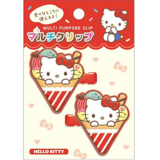 Sanrio Hello Kitty 三麗鷗 Hello Kitty 甜筒造型紅色色髮夾