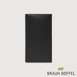 【BRAUN BUFFEL】瓦拉頓-A 14卡薄型長夾-黑色(德國小金牛台灣總代理)/BF568-322-BK