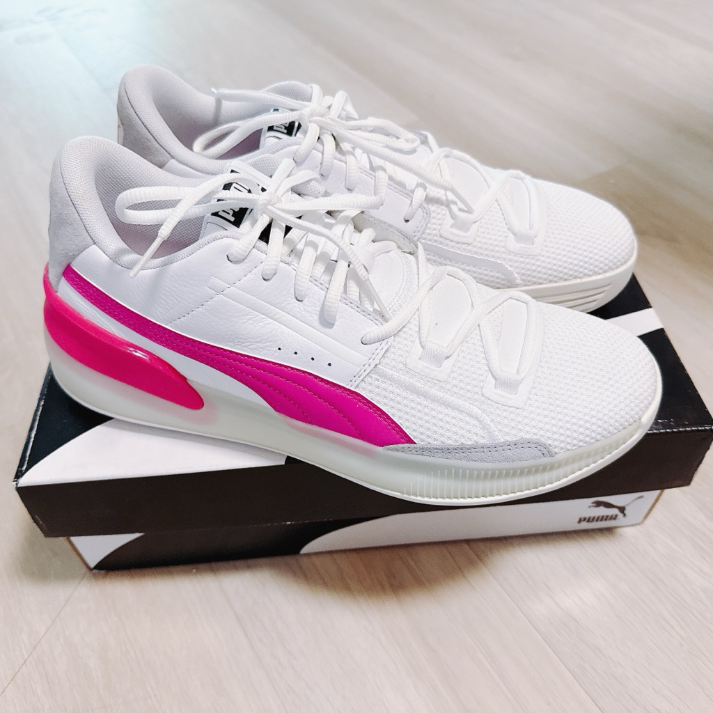 PUMA Clyde Hardwood Retro 白 桃紅色 復古 籃球鞋 19366303