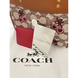 中古COACH紅色卡片鋼鏡/隨身鏡/名片鏡 /VIP限量商品