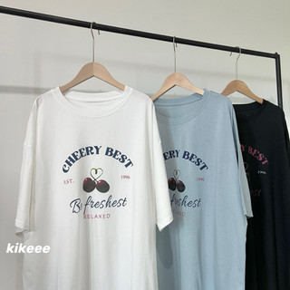 現貨 黑色櫻桃 cherry 英文字母 短袖