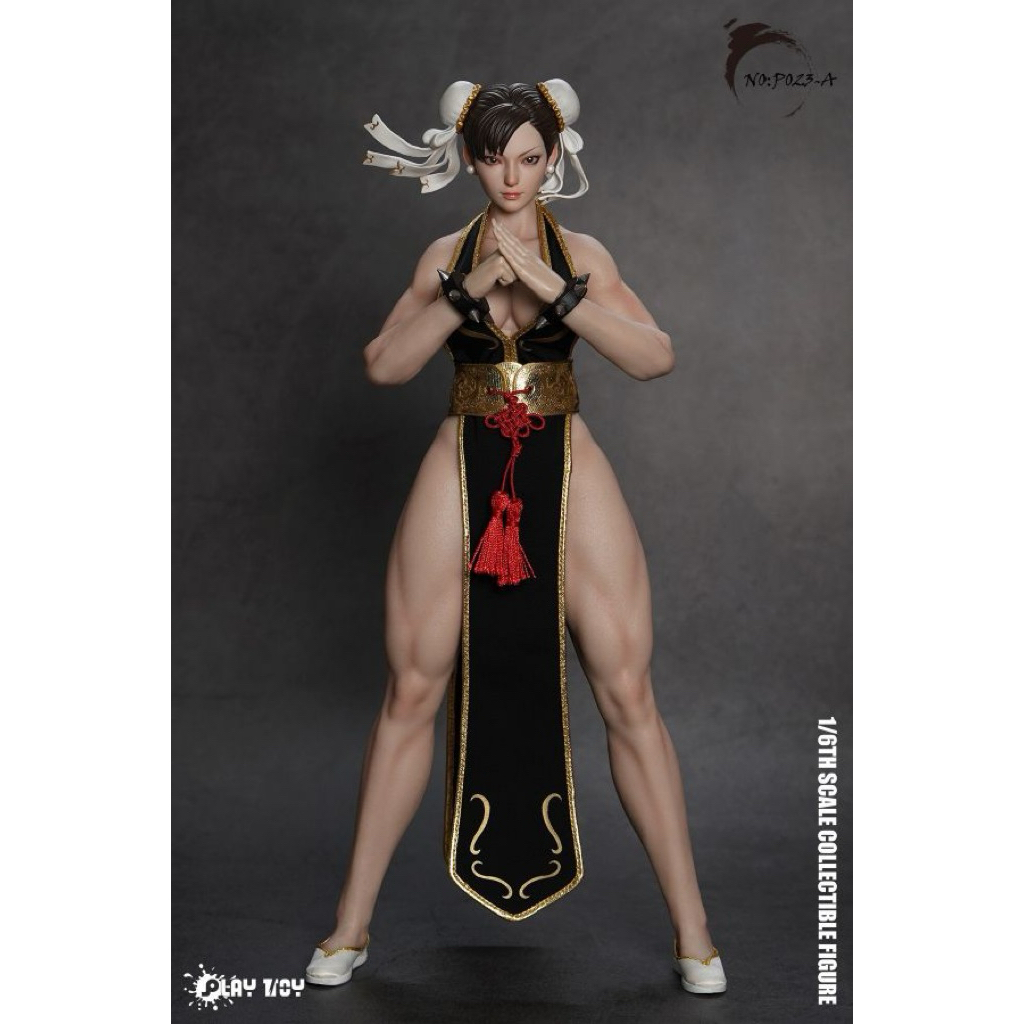 PLAY TOY 1/6 格闘の女神2.0 可動 春麗　フィギュア 黒 PLAY TOY 1/6 格闘の女神春麗2.0 P023A 可動 フィギュア 黒 Amazon.co