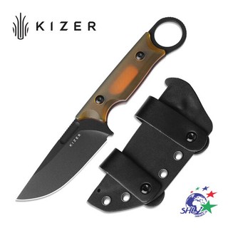 Kizer Cabox 黃PEI柄 黑刃 工具直刀 NITRO-V鋼 | 1048A6 詮國