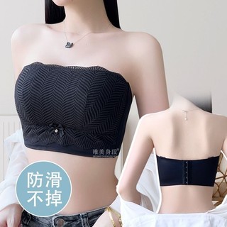 【穩固防滑】隱形內衣 無肩帶內衣大尺碼 夏季薄款 大胸顯小 無鋼圈 無痕美背 平口內衣加大 顯瘦bra 無肩帶胸罩