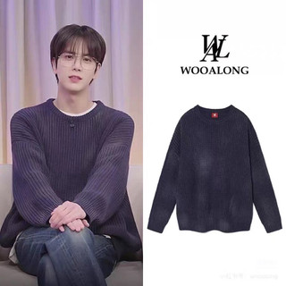 Wooalong Natural spray over fit knit深藍m號（二手）