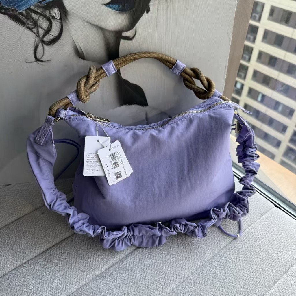 代購露露convertible Ruched 6.5L大腸包hobo包两用褶皺包斜挎包