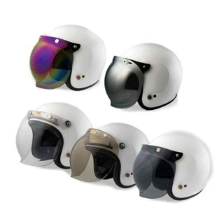 三釦式 安全帽鏡片 泡泡鏡 可掀 泡泡造型鏡片 抗UV 耐磨 半罩雪帽 三扣 復古帽 面罩-23番