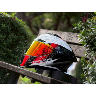 超大鴨尾😎 台南WS騎士用品 ASTONE GT6 PLUS YF1 白紅 全罩式安全帽 全罩 ASTONE全罩 電鍍片