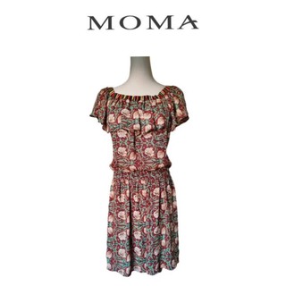 都會名牌~【MOMA】夏日風情印花荷葉領褲裙洋裝 ~ FM-1