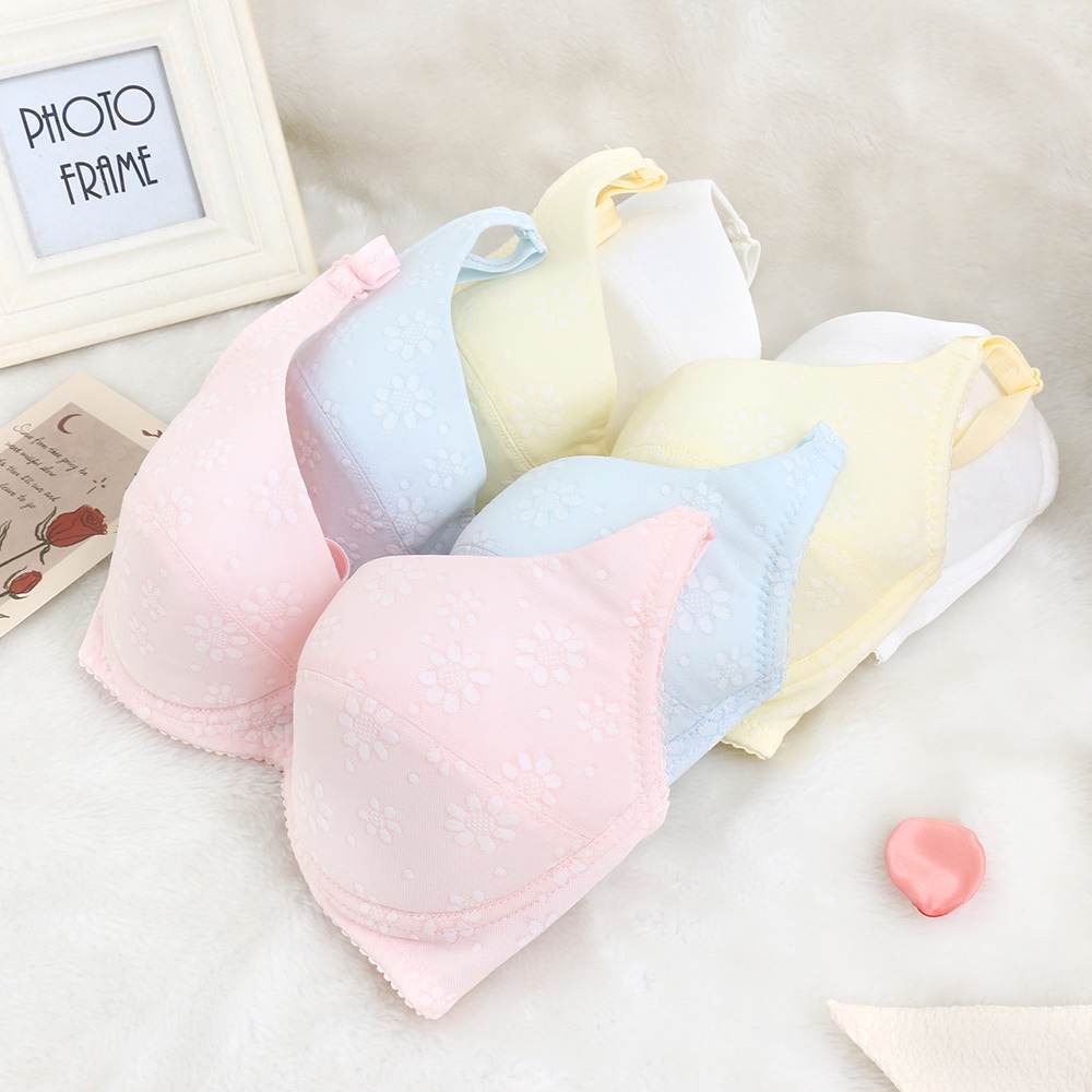 emon MIT台灣製 軟鋼圈 低脊心 向日葵 透氣少女內衣BCD罩杯(4色任選)