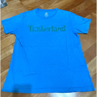 <二手男裝> Timberland水藍色短袖T恤（尺寸#L)有破洞