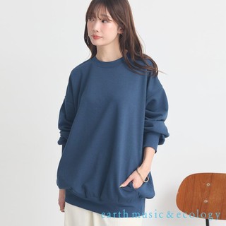 earth music&ecology 刺繡標語列印寬鬆長版大學T(01000959700)
