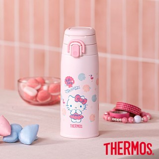 【THERMOS膳魔師】Hello Kitty 真空保溫瓶550ml (夏日貝殼篇)(JOS-550KT-SS)