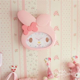 美樂蒂時鐘🎀 壁掛可愛兔子掛鐘客廳臥室靜音掃秒卡通時鐘 可愛時鐘 壁掛時鐘 臥室時鐘 靜音時鐘 掛鐘 客廳時鐘 壁鐘