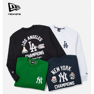 MLB New Era 道奇 LA Dodgers / 洋基 NY Yankees 復古刺繡標 加戎 長袖 大學T