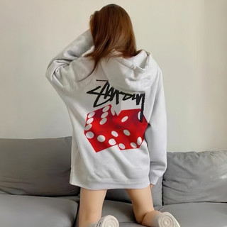 多色可選 Stussy Diced Out 紅色骰子logo 美式復古帽T 刷毛連帽帽踢 男女同款 Stussy 帽T