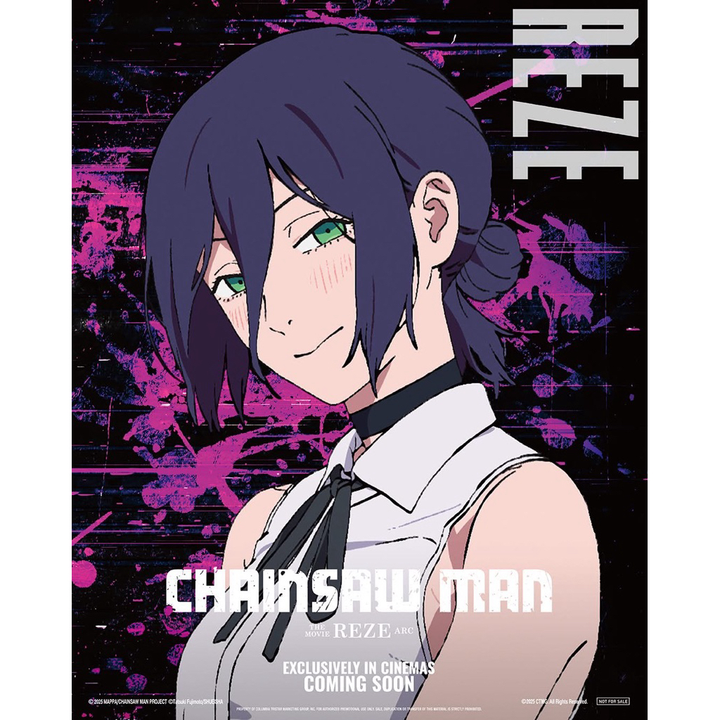 鏈鋸人-蕾潔 韓國蕾潔水中女神海報 秀泰夜光鏈鋸人、天使惡魔、帕瓦。新光亮銀龍波奇塔、比姆。蕾潔個人海報