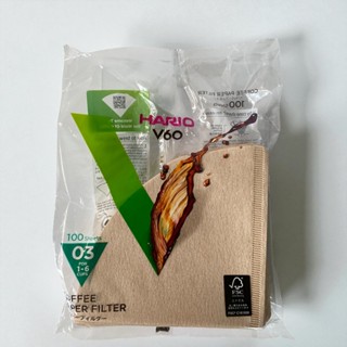 ✨愛鴨咖啡✨原廠公司貨 Hario VCF-03-100M 無漂白 咖啡 濾紙 4-7杯用 100枚/包